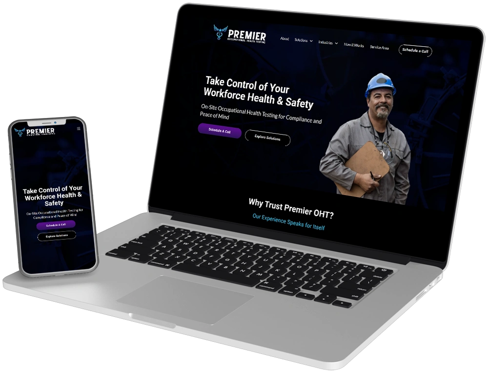 website project for premier occupational health testing