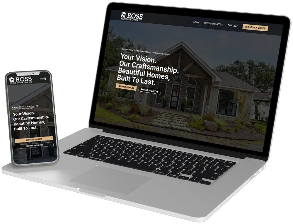 Website project for Ross Homes and Drafting