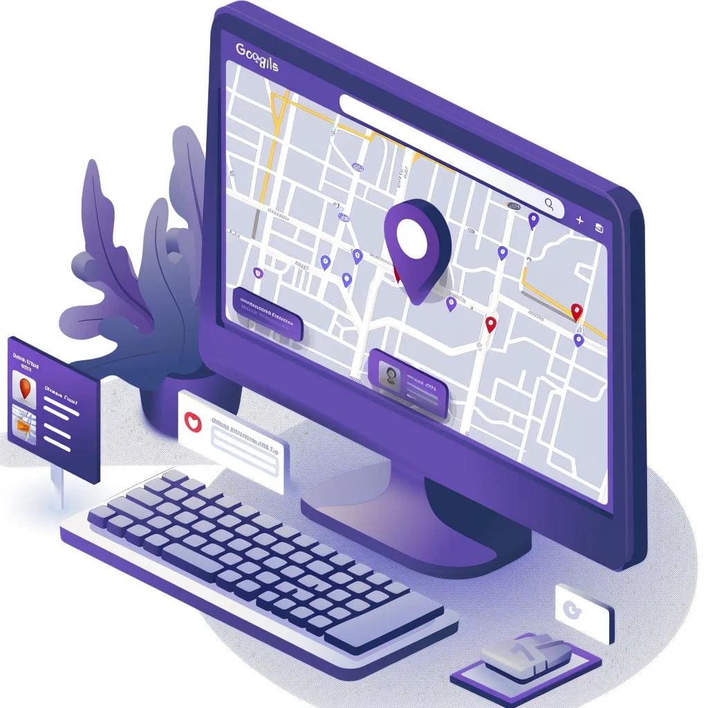 Optimized Google Business Profile on a computer screen, highlighting key elements for Texas small businesses